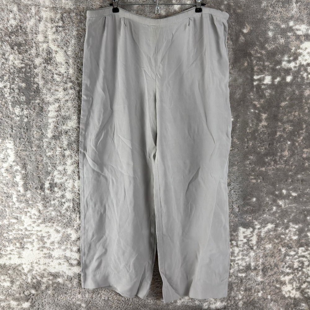 Emanuel Ungaro‎ Size 18 Wide Leg Elastic Waist Casual Trousers Gray Women Pants